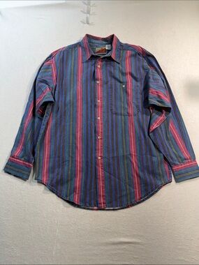 Vintage 90's Blazer Long Sleeve Vertical Striped Button Down Shirt